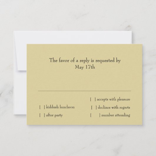 Bar Mitzvah Gold Black Star von David RSVP Karte (Rückseite)