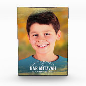 Bar Mitzvah Gold Brush Fett Moderne Typografie Fotoblock (Vorderseite)
