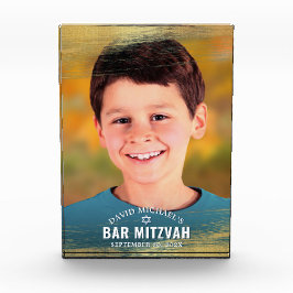 Bar Mitzvah Gold Brush Fett Moderne Typografie Fotoblock