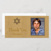 Bar Mitzvah Gold Dankeskarte (Vorne/Hinten)