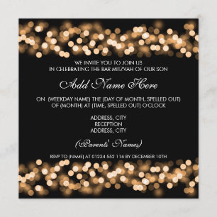 Bar Mitzvah Gold Hollywood Glam Einladung