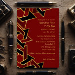 Bar Mitzvah Gold Red Black Star von David Einladung<br><div class="desc">Bar Mitzvah Gold Red Black Star von David Bar Mitzvah und Bat Mitzvah Einladung Sets von Umua entworfen. Gedruckt und ausgeliefert von Zazzle oder seinen Partnern.</div>