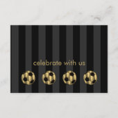 Bar Mitzvah Gold und Black Soccer Ball Einladung (Vorderseite)