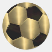 Bar Mitzvah Gold und Black Soccer Ball Runder Aufkleber (Vorderseite)