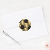 Bar Mitzvah Gold und Black Soccer Ball Runder Aufkleber (Umschlag)
