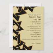 Bar Mitzvah Gold und Black Star von David Einladung (Vorderseite)