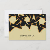 Bar Mitzvah Gold und Black Star von David RSVP Karte (Vorderseite)