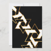 Bar Mitzvah Gold und Schwarz-weißer Star von David Einladung (Rückseite)