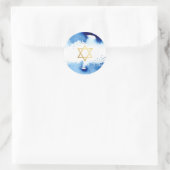 BAR MITZVAH Goldener Stern, dunkelblau Runder Aufkleber (Tasche)