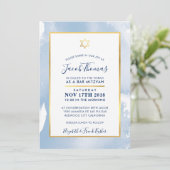 BAR MITZVAH Goldstar Einladung (Stehend Vorderseite)