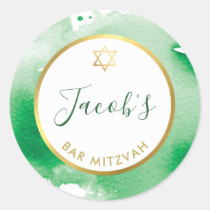 BAR MITZVAH Goldstar Runder Aufkleber