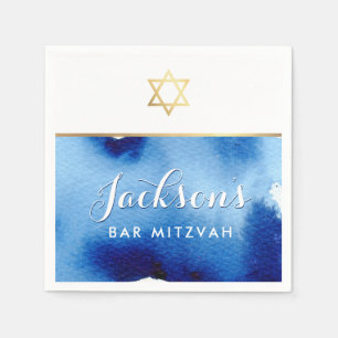 BAR MITZVAH Goldstar smart blue aqucolor Napkin Serviette