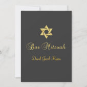 Bar Mitzvah/Grafit/Gold Einladung (Vorderseite)