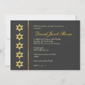 Bar Mitzvah/Grafit/Gold Einladung (Rückseite)