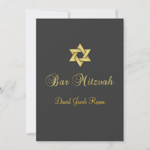 Bar Mitzvah/Grafit/Gold Einladung