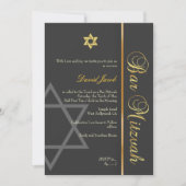BAR MITZVAH GRAPHITE/GOLD/DIY FARBE EINLADUNG (Vorderseite)