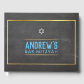 BAR MITZVAH Graues Goldaqua Gästebuch (Vorderseite)