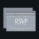 Bar Mitzvah Gray Silver Tallit Script Bold Modern RSVP Karte<br><div class="desc">Seien Sie stolz, freuen Sie sich und feiern Sie diesen Meilenstein Ihres Lieblings-Bar Mitzvah mit dieser coolen, einzigartigen, modernen, personalisierten UAWG Insert-Karte für Ihre Veranstaltung! . Fett, weiße Schrift Typografie, Star of David, und ein weich grauer und silberner Glitzer gestreift tallit inspirierte grafische Overlay ein einfaches, leichteres, weiches graues Hintergrundbild....</div>