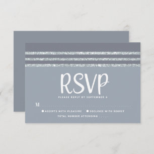 Bar Mitzvah Gray Silver Tallit Script Bold Modern RSVP Karte