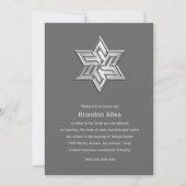 Bar Mitzvah Gray Tones Star von David Einladung (Vorderseite)