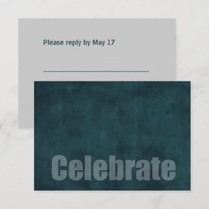 Bar Mitzvah Grunge Aquamarine RSVP-Karte RSVP Karte