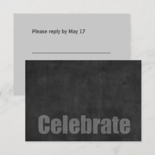 Bar Mitzvah Grunge Charcoal RSVP-Karte RSVP Karte
