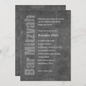 Bar Mitzvah Grunge Gray Einladung (Vorne/Hinten)