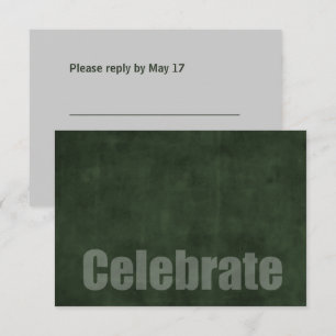 Bar Mitzvah Grunge Green RSVP-Karte Einladung