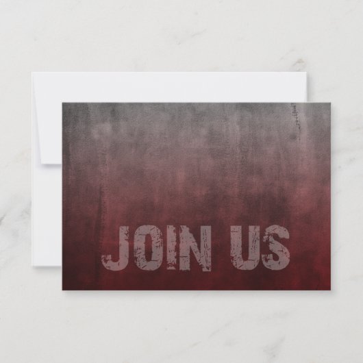 Bar Mitzvah Grunge Red RSVP Card (Vorderseite)