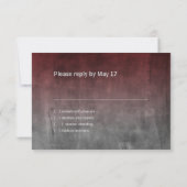 Bar Mitzvah Grunge Red RSVP Card (Rückseite)