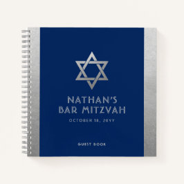 Bar Mitzvah Guest Signature Book Silver und Blue Notizblock