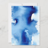 BAR MITZVAH handsigniert blaues Aquarell-Hebräisch Einladung (Rückseite)