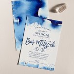 BAR MITZVAH handsigniert blaues Aquarell-Hebräisch Einladung<br><div class="desc">von kat massard >>> kat@simplysweetPAPERIE.com << Ein super cooles und modernes Einladungs-Design für den BAR MITZVAH TIP Ihres Sohnes :: 1. Um Grafiken und Schriftart zu ändern/zu verschieben und mehr Text hinzuzufügen, klicken Sie auf den Button "Anpassen". - - - - - - - - - - - - -...</div>