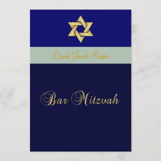 Bar Mitzvah/hell + dunkelblau/passen Sie Ihre Farb Einladung