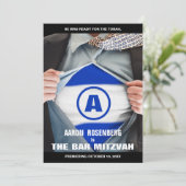 Bar Mitzvah Hero Einladung (Stehend Vorderseite)