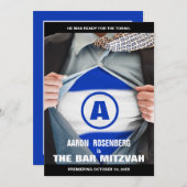 Bar Mitzvah Hero Einladung (Vorne/Hinten)