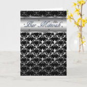 Bar Mitzvah In Blended Black and Silver Effect Karte (Gelbe Blume)