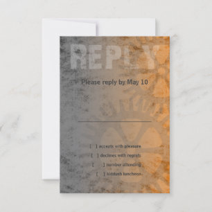 Bar Mitzvah Industrial Grunge UAWG RSVP Karte