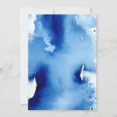 BAR MITZVAH INVITE Moderne Aquarellfarbe cool blau Einladung (Rückseite)