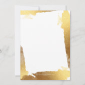 BAR MITZVAH INVITE Moderne luxuriöse Goldgrenze Einladung (Rückseite)