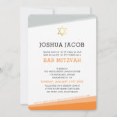BAR MITZVAH INVITE schlicht, modern, fett orange g Einladung (Vorderseite)