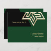 Bar Mitzvah Jede Farbe mit Gold Star von David UAW RSVP Karte (Vorne/Hinten)
