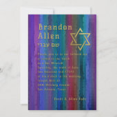 Bar Mitzvah Jewel Tone Streaks Einladung (Vorderseite)