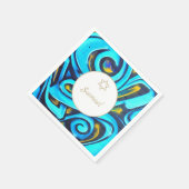 Bar Mitzvah Jewish Modern Blue Pattern Serviette (Ecke)