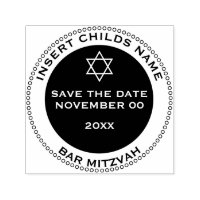 Bar mitzvah Jungs Save the Date Star david