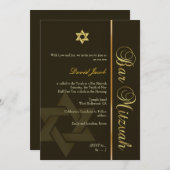 Bar Mitzvah/Kaffee/Gold Einladung (Vorne/Hinten)