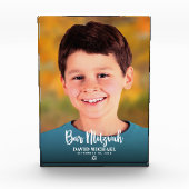 Bar Mitzvah kühne moderne Schrift Custom Keepake Fotoblock (Vorderseite)