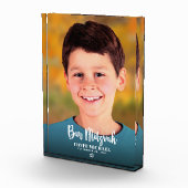 Bar Mitzvah kühne moderne Schrift Custom Keepake Fotoblock (Rechts)