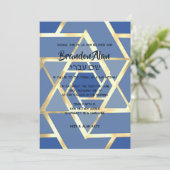 Bar Mitzvah Layered Stars von David Any Colors Einladung (Stehend Vorderseite)