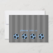 Bar Mitzvah Light Blue und Black Soccer Ball Einladung (Vorderseite)